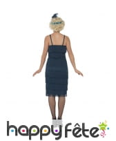 Robe bleue flappers mi-longue à franges, image 2