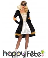 Robe baroque noire or pour femme