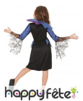 Robe bleue noir manches araignées pour fillette, image 2