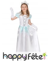 Robe blanche scintillante de princesse pour enfant