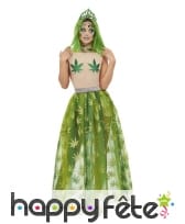 Robe cannabis avec body transparent, image 1