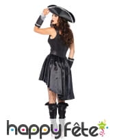 Robe courte corset noire de femme pirate, image 2