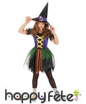 Robe colorée de petite sorcière pour enfant