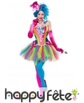 Robe corset et tutu multicolores de clown