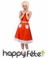 Robe corail femme des années 50, image 3