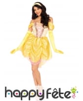 Robe courte jaune de princesse pour femme