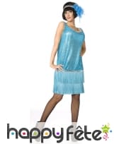 Robe charleston mi-longue bleue ciel avec sequins, image 3