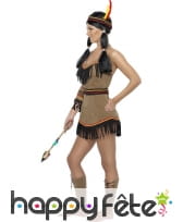 Robe courte marron à franges de femme indienne, image 1