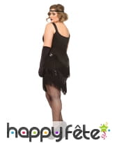 Robe charleston noir avec franges grande taille, image 1