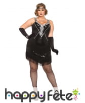Robe charleston noir avec franges grande taille