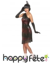 Robe charleston noir rouge à paillettes, image 1