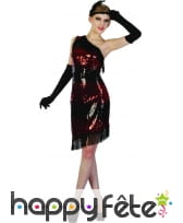 Robe charleston noir rouge à paillettes, image 3