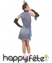 Robe charleston noire et grise avec franges, image 2