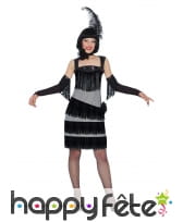 Robe charleston noire et grise avec franges, image 3