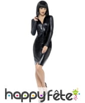 Robe crayon noir imitation cuir, image 2