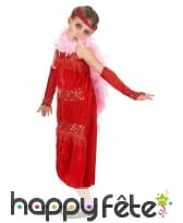 Robe charleston rouge à paillettes pour fillette, image 2