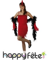 Robe charleston rouge courte à franges