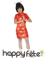 Robe chinoise rouge et doré pour enfant