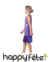 Robe charleston violette pour enfant, &agrave; franges, image 1