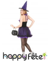 Robe courte violette de sorcière avec tulle, image 2