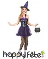 Robe courte violette de sorcière avec tulle