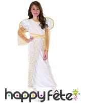 Robe d'ange blanche et dorée pour fillette, image 3