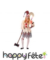 Robe d'arlequin tâchée de sang pour adulte