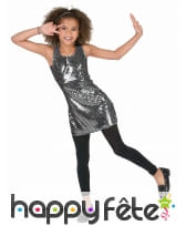 Robe disco argentée pour fillette, image 1