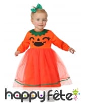 Robe de bébé citrouille avec tulle