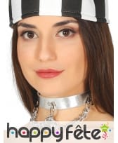 Ras de cou de prisonnière argenté