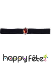 Ras de cou noir avec pierre rouge centrale