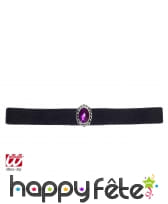 Ras de cou noir pierre violette