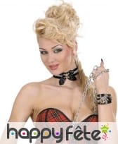 Ras de cou noir tête de mort et strass