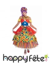 Robe de clown multicolore à pois