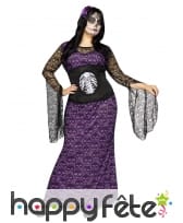 Robe Dia de los Muertos violette grande taille
