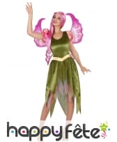 Robe d'elfe verte effet velours