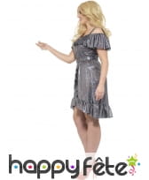 Robe disco grande taille paillettes argentées, image 2