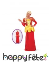 Robe d'impératrice rouge dorée effet velours, image 1