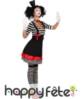Robe de mime noire et rouge