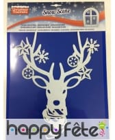 Renne de Noël blanc pour fenêtre de 35cm, image 1