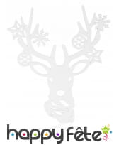 Renne de Noël blanc pour fenêtre de 35cm