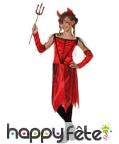 Robe de petite diablesse rouge pour fille