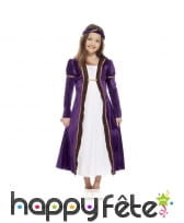 Robe de petite princesse médiévale violette