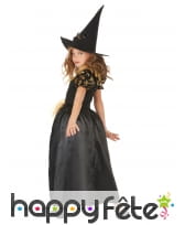 Robe de petite sorcière noir tête de mort dorées, image 2