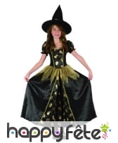 Robe de petite sorcière noir tête de mort dorées, image 3