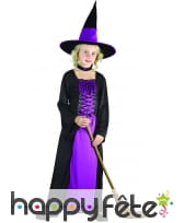 Robe de petite sorcière noire et violette