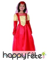 Robe de princesse médiévale rouge pour enfant, image 3