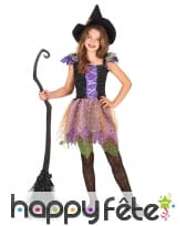 Robe de sorcière féérique colorée avec chapeau