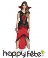 Robe de vampire rouge et noire pour ado