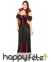 Robe de vampiresse à grand col rouge pour femme, image 1